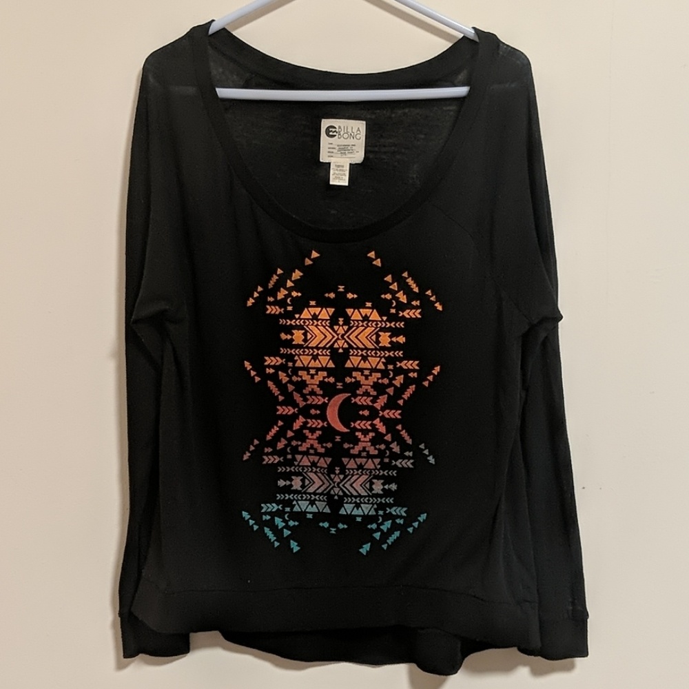 🏄‍♀Billabong Boho Patterned Long Sleeve Top Large